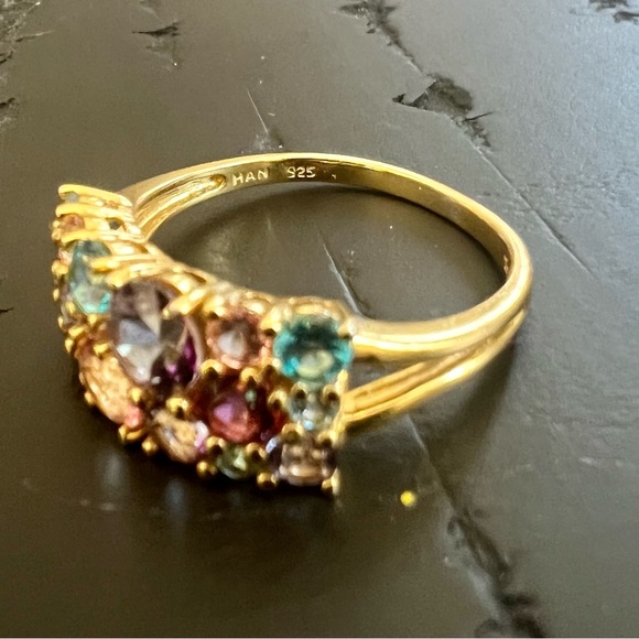 Multi Gemstone 925 Sterling Silver Ring - Picture 3 of 5